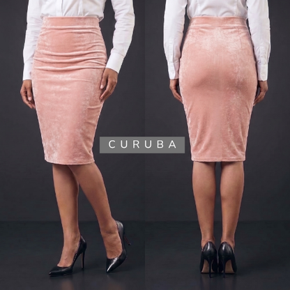 Falda Rodilla en Terciopelo — Victoire Signature