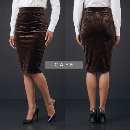 Falda Rodilla en Terciopelo — Victoire Signature