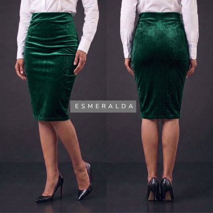 Falda Rodilla en Terciopelo — Victoire Signature