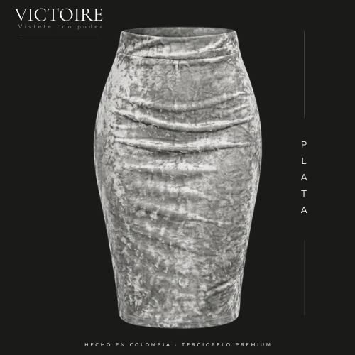 Falda Rodilla en Terciopelo — Victoire Signature