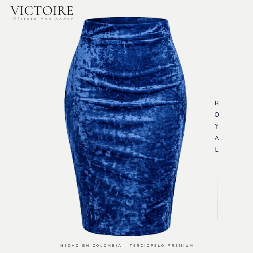 Falda Rodilla en Terciopelo — Victoire Signature