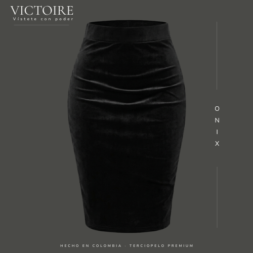 Falda Rodilla en Terciopelo — Victoire Signature