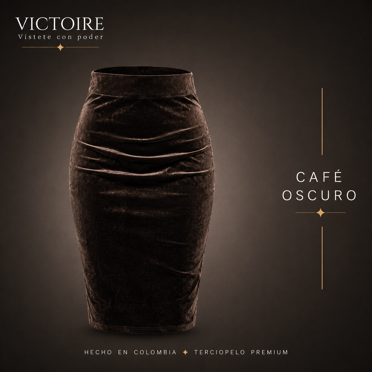 Falda Rodilla en Terciopelo — Victoire Signature