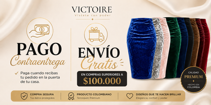 Falda Rodilla en Terciopelo — Victoire Signature