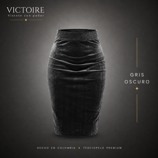 Falda Rodilla en Terciopelo — Victoire Signature